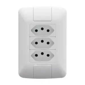 Conjunto 4x2 com 3 Tomadas 2p+t 10a 250v Branco 57241076 - Tramontina Aria