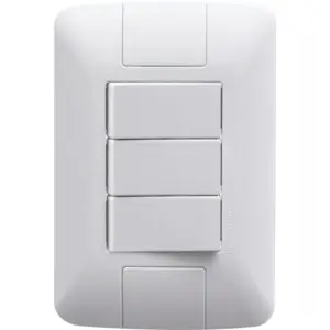 Conjunto 4x2 com 3 Interruptores Simples 6a 250v Branco 57241070 - Tramontina Aria